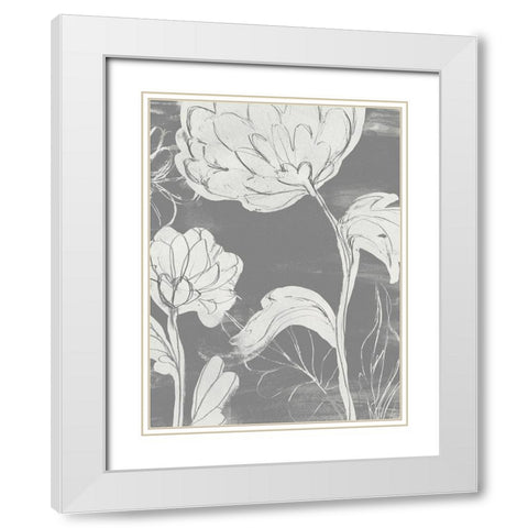 Grayscale Garden II White Modern Wood Framed Art Print with Double Matting by Vess, June Erica