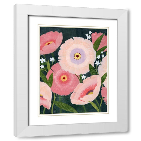 Nighttime Blooms I White Modern Wood Framed Art Print with Double Matting by Popp, Grace