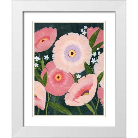 Nighttime Blooms I White Modern Wood Framed Art Print with Double Matting by Popp, Grace