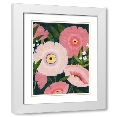 Nighttime Blooms II White Modern Wood Framed Art Print with Double Matting by Popp, Grace