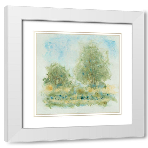 Fluid Landscape I White Modern Wood Framed Art Print with Double Matting by OToole, Tim