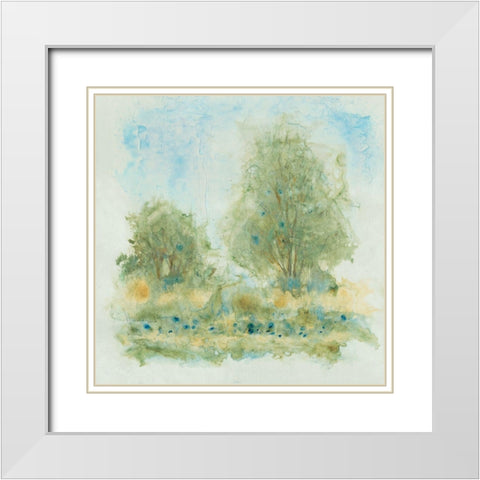 Fluid Landscape I White Modern Wood Framed Art Print with Double Matting by OToole, Tim