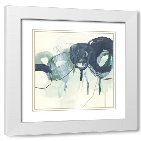 Chainlink Verdigris II White Modern Wood Framed Art Print with Double Matting by Vess, June Erica