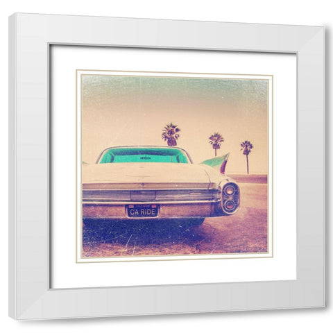 Vintage Ride I White Modern Wood Framed Art Print with Double Matting by Brown, Thomas