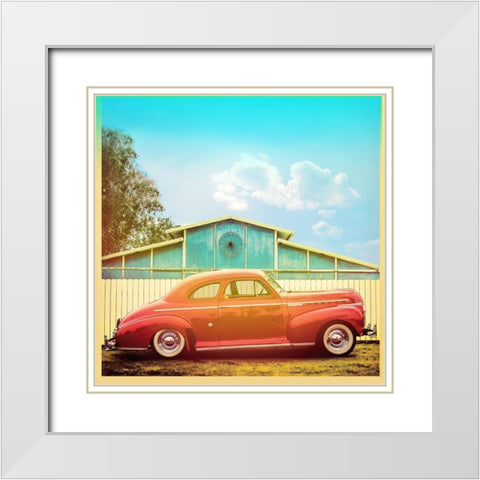 Vintage Ride II White Modern Wood Framed Art Print with Double Matting by Brown, Thomas