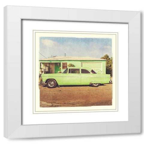 Vintage Ride IV White Modern Wood Framed Art Print with Double Matting by Brown, Thomas