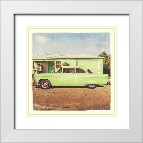 Vintage Ride IV White Modern Wood Framed Art Print with Double Matting by Brown, Thomas