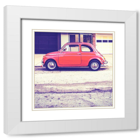 Vintage Ride V White Modern Wood Framed Art Print with Double Matting by Brown, Thomas