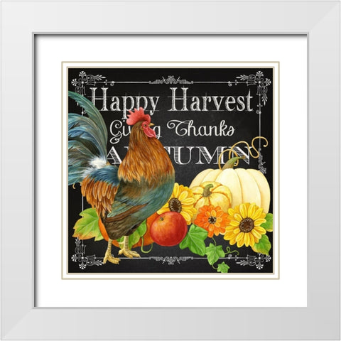Harvest Greetings III White Modern Wood Framed Art Print with Double Matting by Maday, Jane