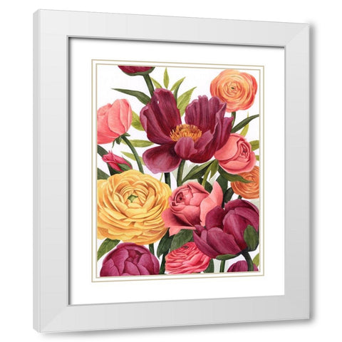 Balmy Blooms I White Modern Wood Framed Art Print with Double Matting by Popp, Grace
