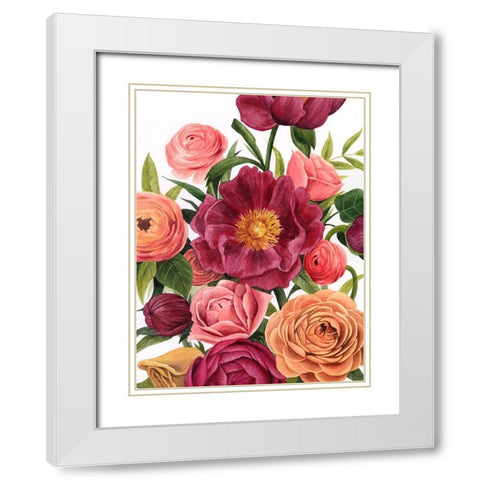 Balmy Blooms II White Modern Wood Framed Art Print with Double Matting by Popp, Grace
