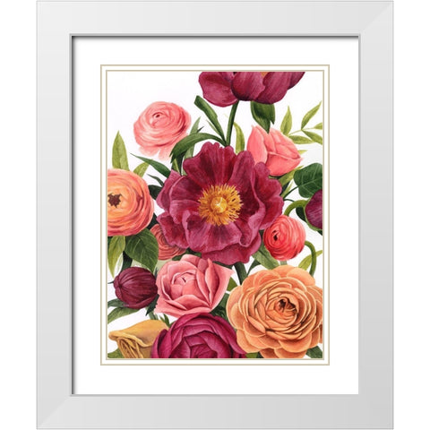Balmy Blooms II White Modern Wood Framed Art Print with Double Matting by Popp, Grace