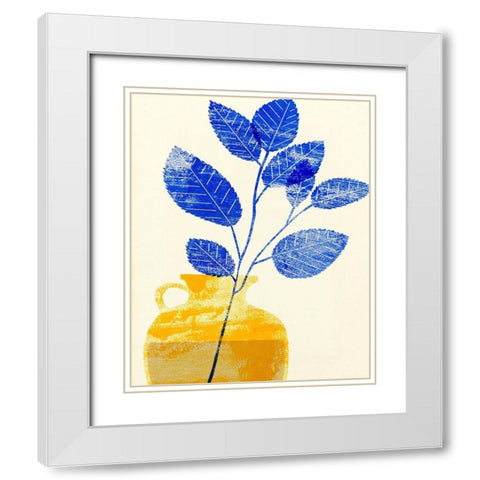 Florero Amarillo I White Modern Wood Framed Art Print with Double Matting by Wang, Melissa