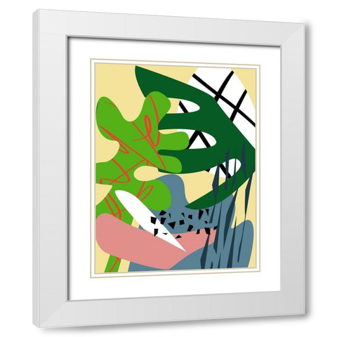 Tropical Series I White Modern Wood Framed Art Print with Double Matting by Wang, Melissa