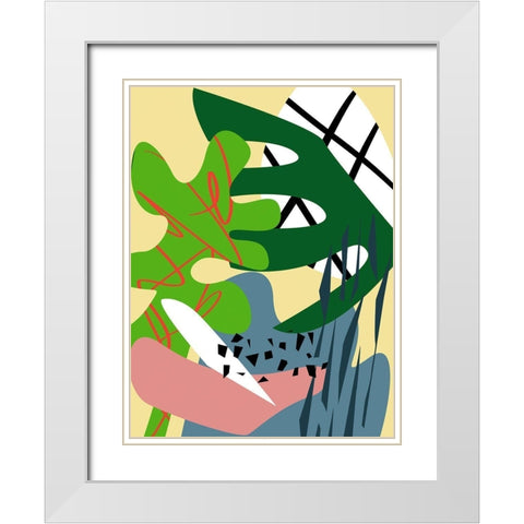 Tropical Series I White Modern Wood Framed Art Print with Double Matting by Wang, Melissa