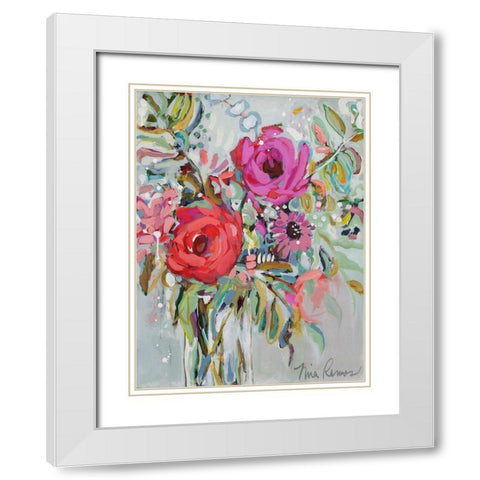 Blooming in Sunshine I White Modern Wood Framed Art Print with Double Matting by Ramos, Nina