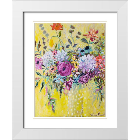 Blooming in Sunshine III White Modern Wood Framed Art Print with Double Matting by Ramos, Nina