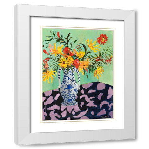 Blooming in Sunshine IV White Modern Wood Framed Art Print with Double Matting by Ramos, Nina
