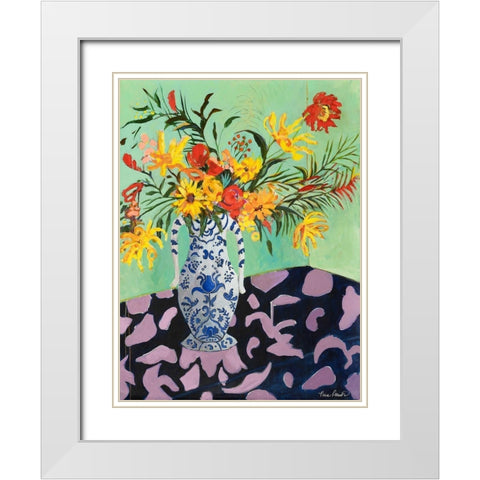 Blooming in Sunshine IV White Modern Wood Framed Art Print with Double Matting by Ramos, Nina