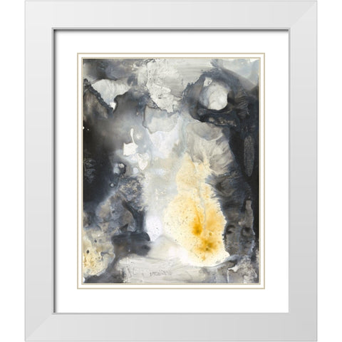 Iris Abstract I White Modern Wood Framed Art Print with Double Matting by Combs, Joyce