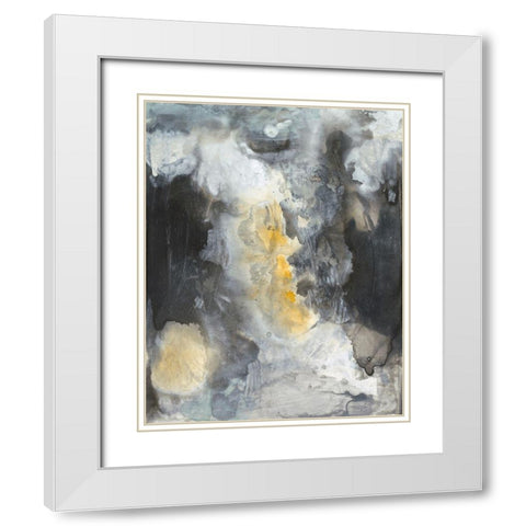 Iris Abstract II White Modern Wood Framed Art Print with Double Matting by Combs, Joyce
