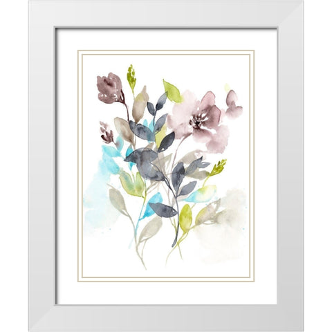Flowers in the Mix II White Modern Wood Framed Art Print with Double Matting by Goldberger, Jennifer