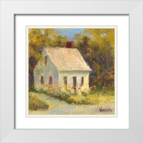 Sweet Cottage I White Modern Wood Framed Art Print with Double Matting by Wendling, Marilyn