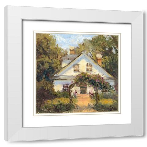 Sweet Cottage II White Modern Wood Framed Art Print with Double Matting by Wendling, Marilyn