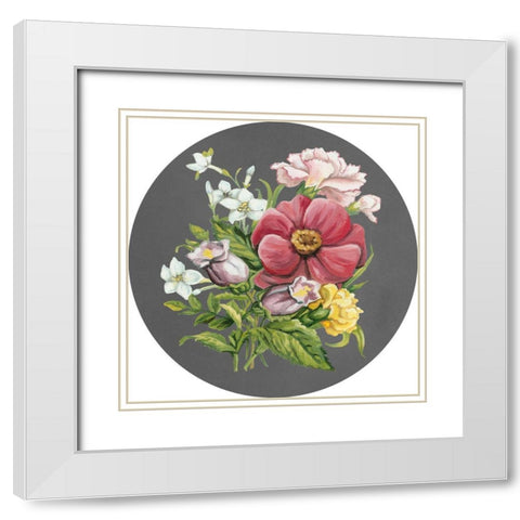 Dramatic Floral Bouquet I White Modern Wood Framed Art Print with Double Matting by Meagher, Megan