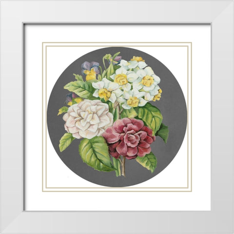 Dramatic Floral Bouquet II White Modern Wood Framed Art Print with Double Matting by Meagher, Megan