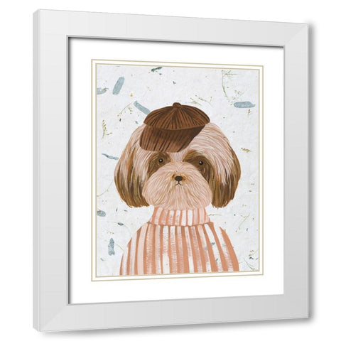 Hip Dog II White Modern Wood Framed Art Print with Double Matting by Wang, Melissa