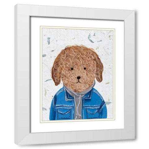 Hip Dog III White Modern Wood Framed Art Print with Double Matting by Wang, Melissa