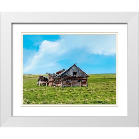 Barn Scene II White Modern Wood Framed Art Print with Double Matting by McLoughlin, James