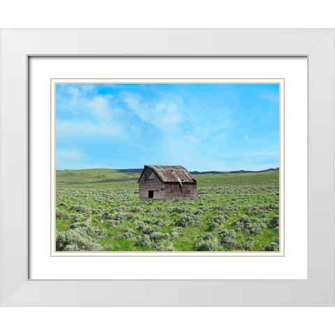 Barn Scene III White Modern Wood Framed Art Print with Double Matting by McLoughlin, James