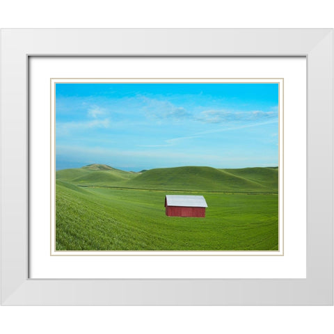 Barn Scene VI White Modern Wood Framed Art Print with Double Matting by McLoughlin, James