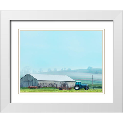 Barn Scene VII White Modern Wood Framed Art Print with Double Matting by McLoughlin, James