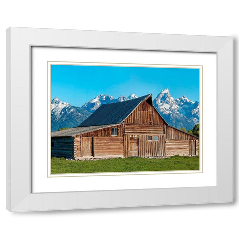 Barn Scene X White Modern Wood Framed Art Print with Double Matting by McLoughlin, James