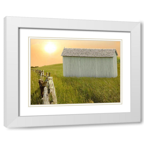 Barn Scene XVII White Modern Wood Framed Art Print with Double Matting by McLoughlin, James