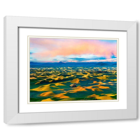 Farmscape Photo II White Modern Wood Framed Art Print with Double Matting by McLoughlin, James