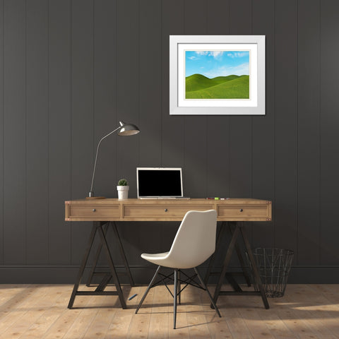Farmscape Photo III White Modern Wood Framed Art Print with Double Matting by McLoughlin, James