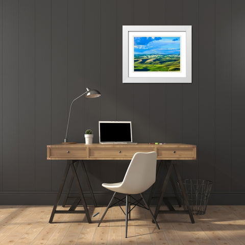 Farmscape Photo VI White Modern Wood Framed Art Print with Double Matting by McLoughlin, James