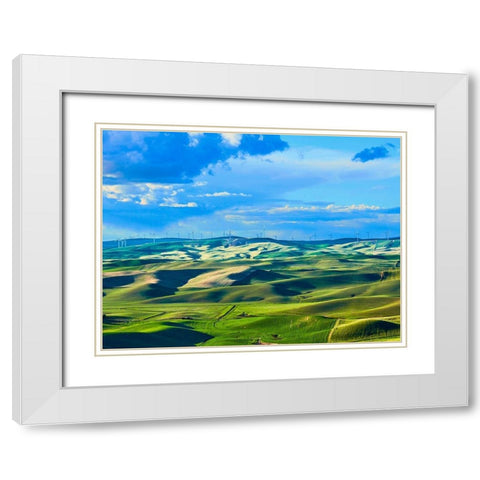 Farmscape Photo VI White Modern Wood Framed Art Print with Double Matting by McLoughlin, James