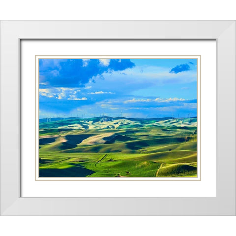 Farmscape Photo VI White Modern Wood Framed Art Print with Double Matting by McLoughlin, James