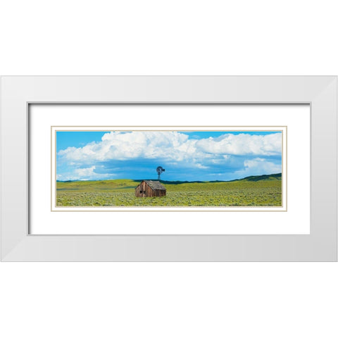 Farmscape Panorama I White Modern Wood Framed Art Print with Double Matting by McLoughlin, James