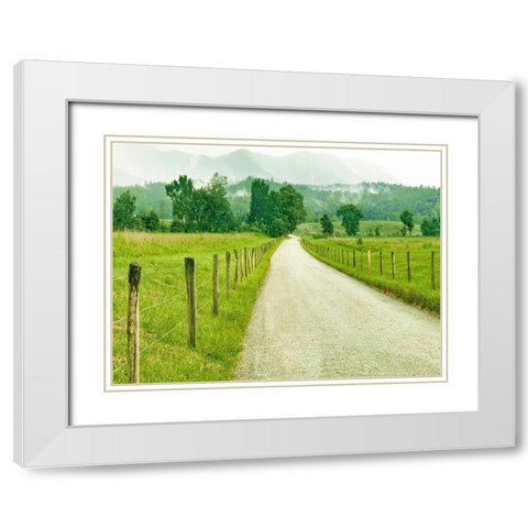 Country Road Photo I White Modern Wood Framed Art Print with Double Matting by McLoughlin, James