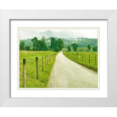 Country Road Photo I White Modern Wood Framed Art Print with Double Matting by McLoughlin, James