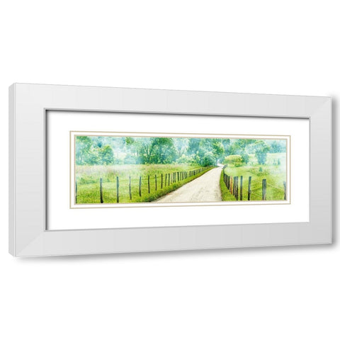 Country Road Panorama II White Modern Wood Framed Art Print with Double Matting by McLoughlin, James
