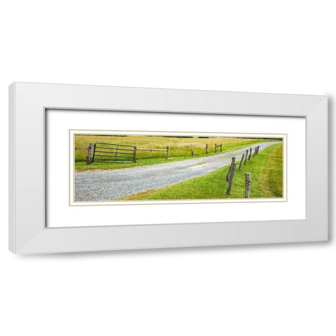 Country Road Panorama III White Modern Wood Framed Art Print with Double Matting by McLoughlin, James