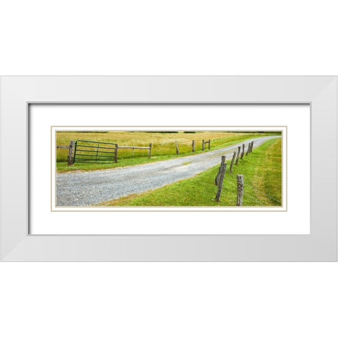 Country Road Panorama III White Modern Wood Framed Art Print with Double Matting by McLoughlin, James