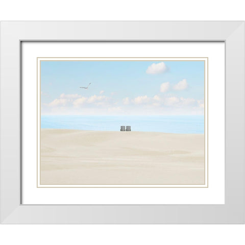 Beachscape Photo II White Modern Wood Framed Art Print with Double Matting by McLoughlin, James